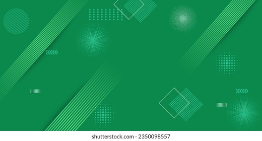 Green abstract background with gradient color geometric shapes for presentation design. Suitable for business, company, institution, conference, party, festive, seminar and talk