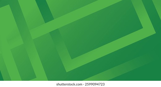 Green abstract background with gradient color geometric shapes for presentation design. Suitable for business, corporate, institution, modern conference.