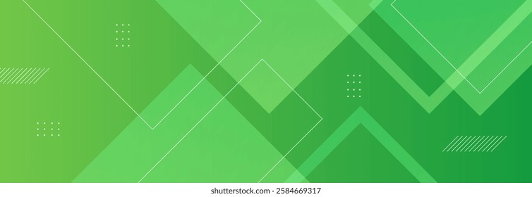 Green abstract background with gradient geometric shapes, perfect for presentations. Suitable for business, corporate events, institutions, conferences, parties, seminars, festive occasions.