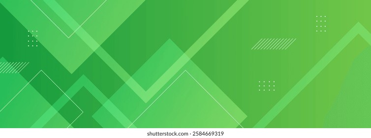 Green abstract background with gradient geometric shapes, perfect for presentations. Suitable for business, corporate events, institutions, conferences, parties, seminars, festive occasions.