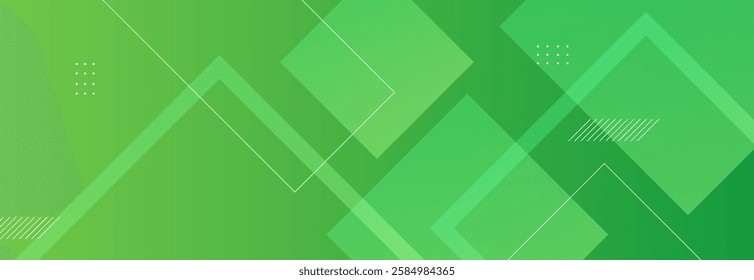 Green abstract background with gradient geometric shapes, perfect for presentations. Suitable for business, corporate events, institutions, conferences, parties, seminars, festive occasions.