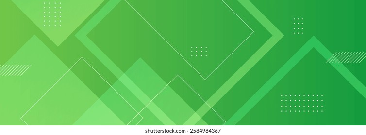 Green abstract background with gradient geometric shapes, perfect for presentations. Suitable for business, corporate events, institutions, conferences, parties, seminars, festive occasions.