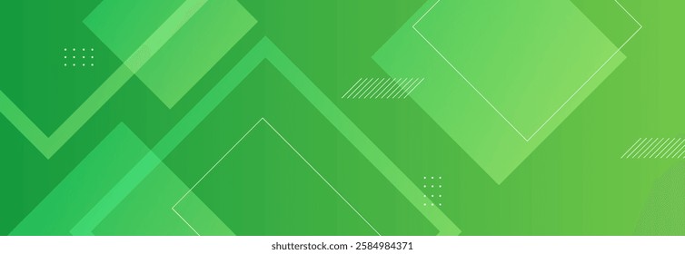 Green abstract background with gradient geometric shapes, perfect for presentations. Suitable for business, corporate events, institutions, conferences, parties, seminars, festive occasions.