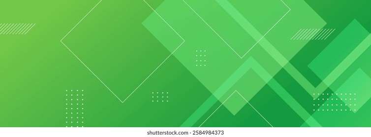 Green abstract background with gradient geometric shapes, perfect for presentations. Suitable for business, corporate events, institutions, conferences, parties, seminars, festive occasions.