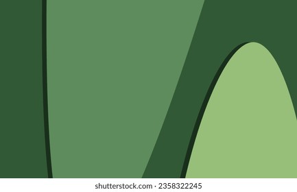 Green abstract background, gradient papercut design. Vector illustration