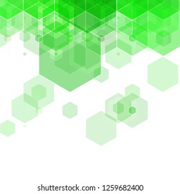 green abstract background of hexagons. presentation layout