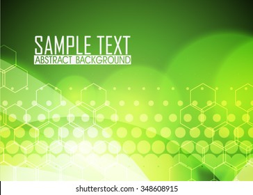 Green abstract background illustration. Template for business card or banner 