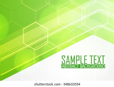 Green abstract background illustration. Template for business card or banner 