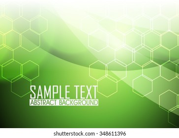 Green abstract background illustration. Template for business card or banner 