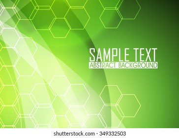 Green abstract background illustration. Template for business card or banner 