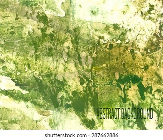green abstract background with ink stains