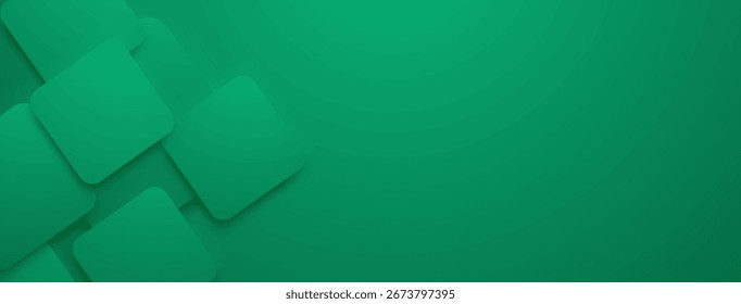 Green abstract background with layered rounded rectangles, subtle shading creates depth.