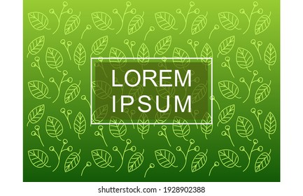 
Green abstract background with leaf motif. Vector