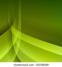 Green abstract background with light lines and shadows. 
