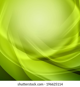 Green abstract background with light lines and shadows. 