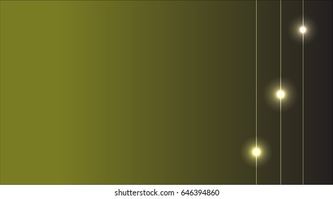 Green abstract background with lights