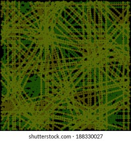 the green abstract background from lines from circles . Vector 