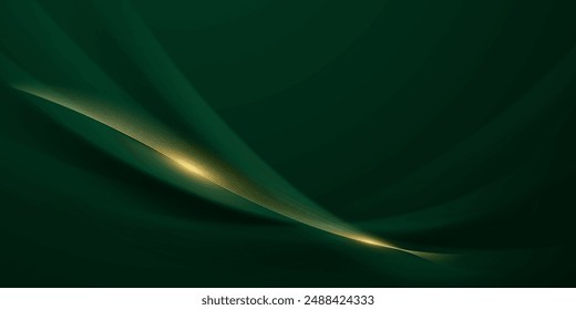 green abstract background with luxury golden elements vector illustration