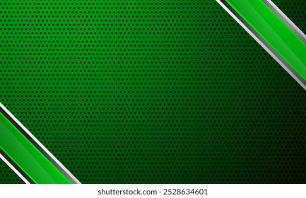 Green abstract background with metallic line and copy space, vector illustration.