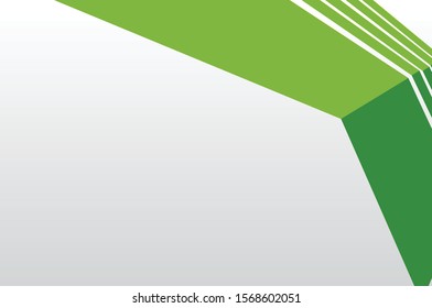 Green abstract background on white. Vector paper illustration.