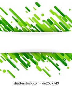 Green abstract background on white. Vector paper illustration.