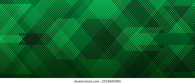 Green abstract background overlap layer on dark space with diagonal lines effect decoration. Modern graphic design element stripes style concept for web banner, flyer, card, or brochure cover