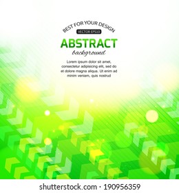 Green abstract background with place for text. Vector illustration.