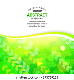 Green abstract background with place for text. Vector illustration.