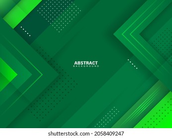 green abstract background with realistic square shape and dots