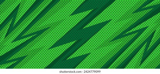 Green abstract background with sharp geometric pattern, for sports, gaming themed design