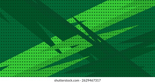 Fundo abstrato verde com padrão geométrico nítido, para esportes, design com tema de jogos