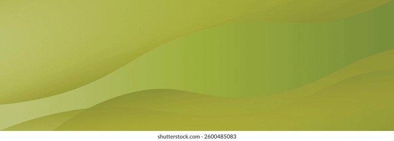Green abstract background. Smooth curve shape graphic. Elegant clean soft texture. Modern design. Suitable for covers, headers, brochures, posters, banners, websites, presentations, wallpapers