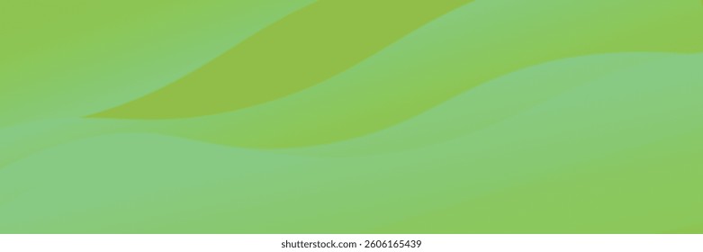 Green abstract background. Smooth curve shape graphic. Elegant clean soft texture. Modern design. Suitable for covers, headers, brochures, posters, banners, websites, presentations, wallpapers