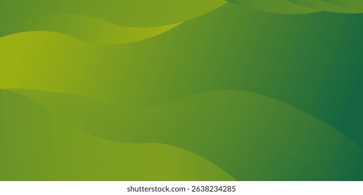Green abstract background. Smooth curve shape graphic. Elegant clean soft texture. Modern design. Suitable for covers, headers, brochures, posters, banners. eps 10