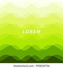 green abstract background. smooth wavy lines, abstract wave background for presentation fashion or business
