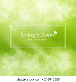Green abstract background, soft glow of the sun , vector illustration