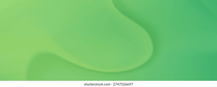 Green abstract background with soft spring gradient and blurred light texture forms smooth bg. Warm bg spring mood for minimal vector design.
