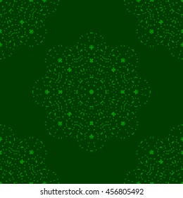 Green abstract background, striped textured geometric seamless pattern