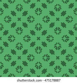 Green abstract background, striped textured geometric seamless pattern