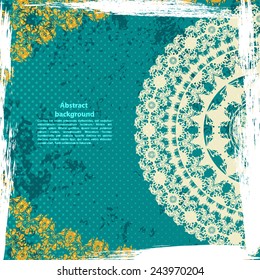 Green abstract background in style grunge. Vector illustration. To use for the press and a design web