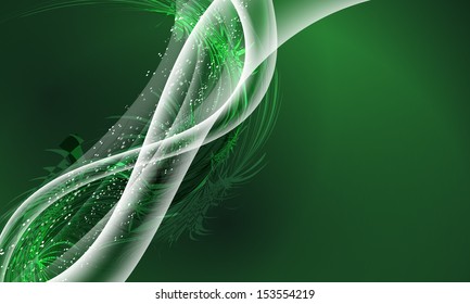 green abstract background and transparent object
