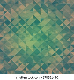 green abstract background with triangles