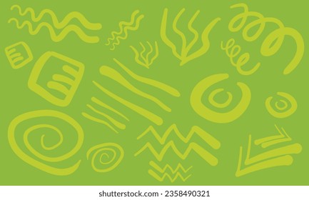 Green abstract background using brushes to create unique shapes
