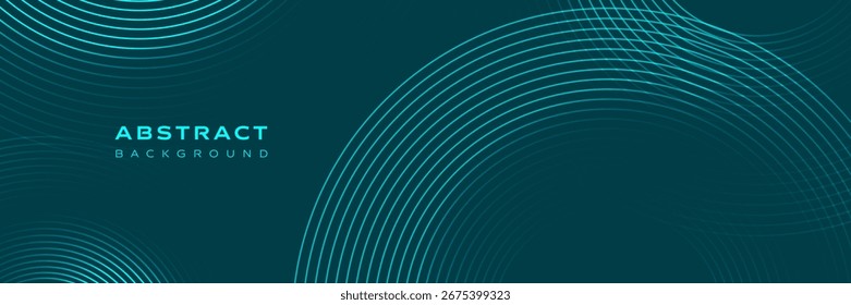 Green Abstract background vector with circular line pattern in modern style. Minimal design for banner, presentation, wallpaper, and digital graphic concepts.