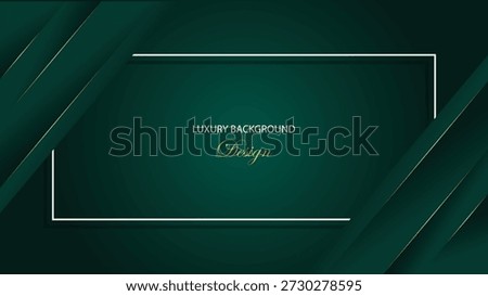 Green abstract background vector design. Luxury green background with shape and line decoration. Suit for banner, backdrop, card, award and others