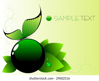 green abstract background - vector illustration - jpeg version in my portfolio