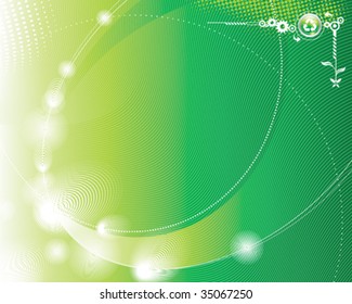 Green abstract background, vector layered.