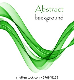 Green abstract background with wave