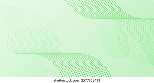 green abstract background wave and flowing line. smooth and soft grdient. suit for banner, brochure, web, presentation. green motion