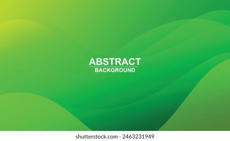 Green abstract background with wave shapes, wave elements with fluid gradient shapes, minimal geometric background, green background